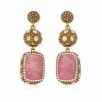 Pink Natural Stone Drop Earring