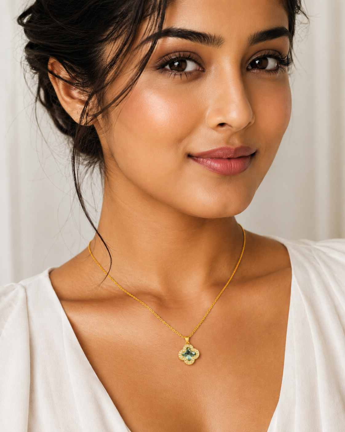 Pistachio Clover Necklace