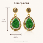 Leaf Green Natural Stone Drop Earring