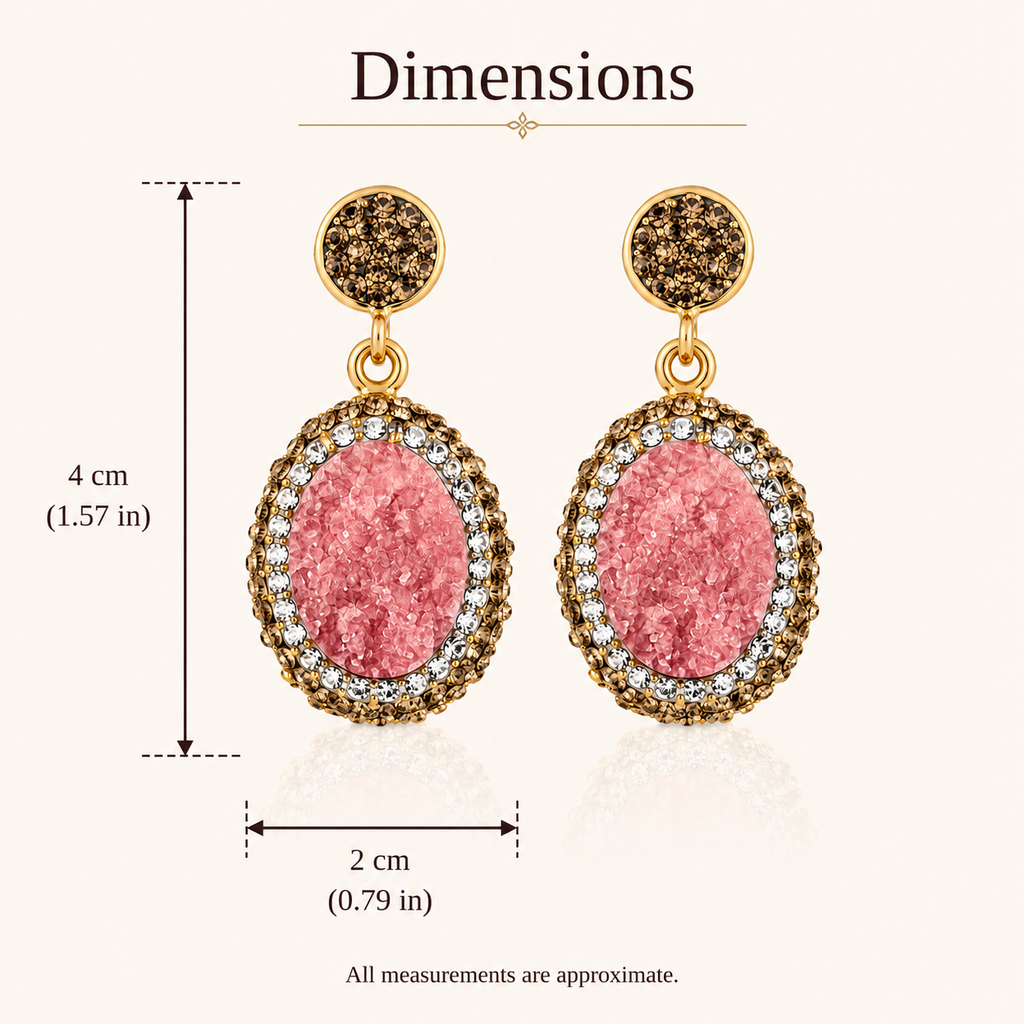 Pale Pink Natural Stone Drop Earring