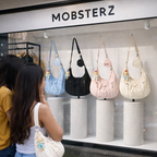Mobsterzs Waterproof Nylon Crossbody Tote Bag (Black)