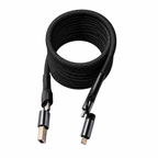 2 Meter 4-in-1 Self-Winding Magnetic Cable – Fast Charging Multi Device Cable (Black)