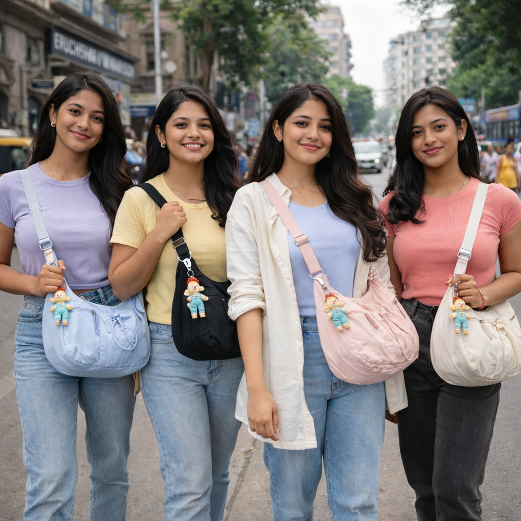 Mobsterzs Waterproof Nylon Crossbody Tote Bag (Blue)