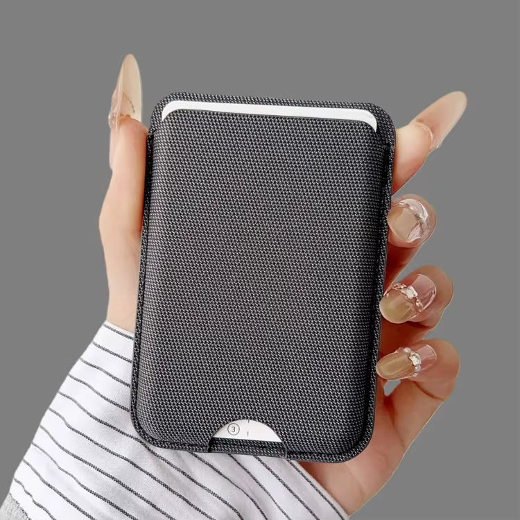 Slim Textile MagSafe Card Holder – 4 Cards | N52 Magnetic - Black
