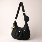 Mobsterzs Waterproof Nylon Crossbody Tote Bag (Black)