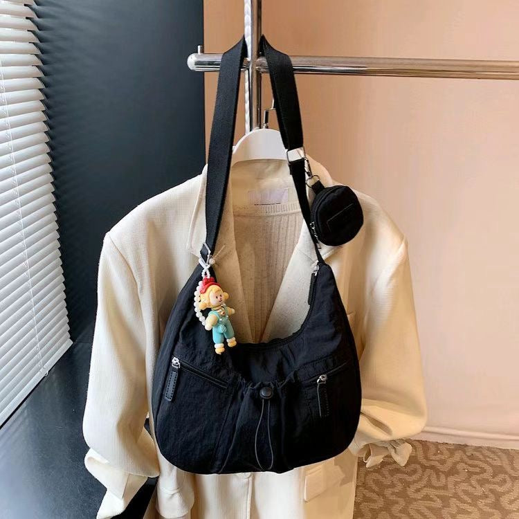 Mobsterzs Waterproof Nylon Crossbody Tote Bag (Black)