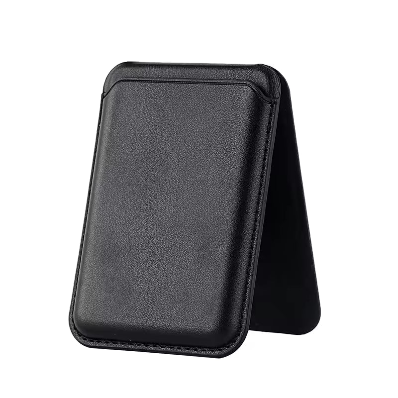 Premium Magnetic Leather Card Holder | N52 Magnet & RFID Block - Black