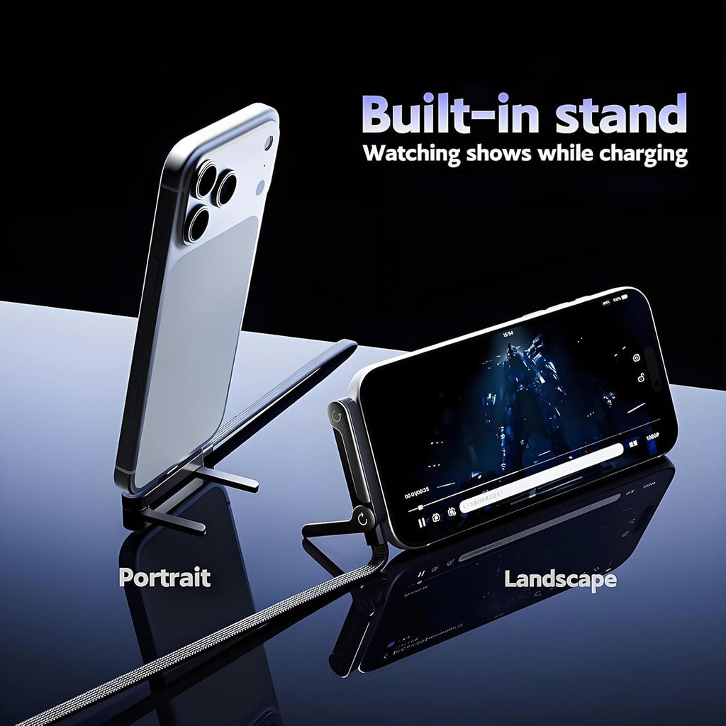 240W USB-C Fast Charging Cable with Foldable Stand – 90° Elbow Braided Type-C Cable for Gaming & Laptops