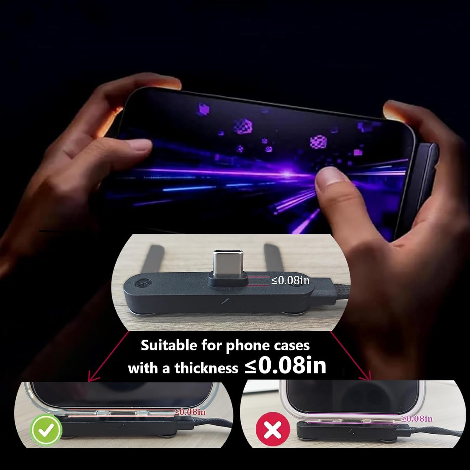 240W USB-C Fast Charging Cable with Foldable Stand – 90° Elbow Braided Type-C Cable for Gaming & Laptops