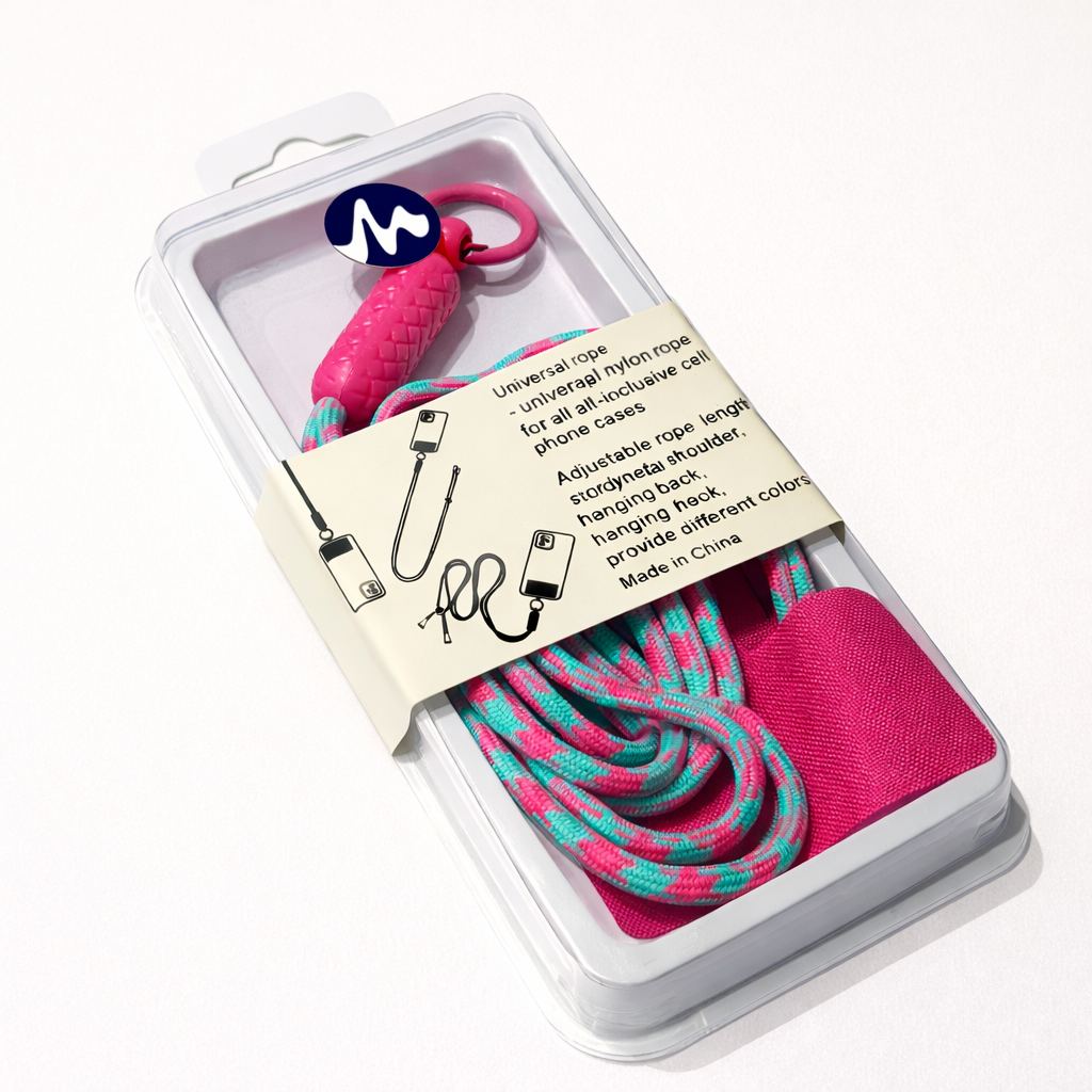 Pink & Mint Green Crossbody Phone Lanyard
