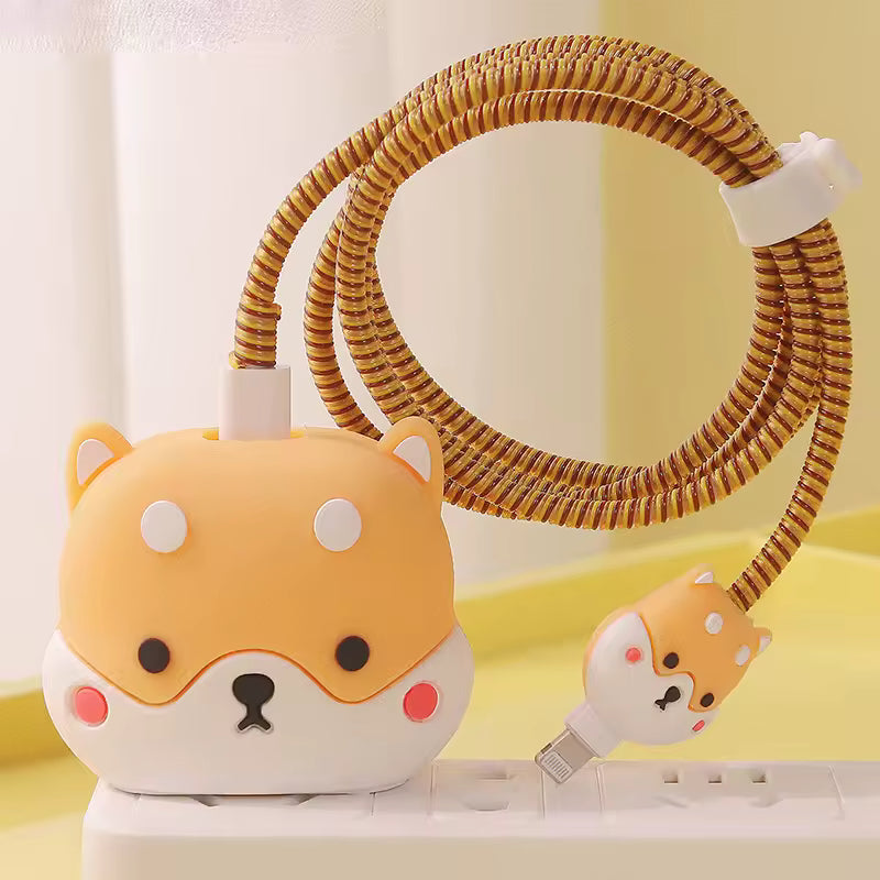 Cat Multi Yellow Charger & Cable Protective Case