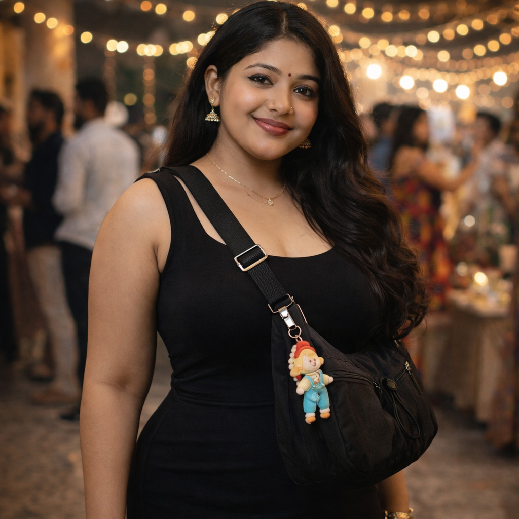 Mobsterzs Waterproof Nylon Crossbody Tote Bag (Black)