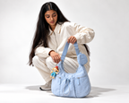 Mobsterzs Waterproof Nylon Crossbody Tote Bag (Blue)