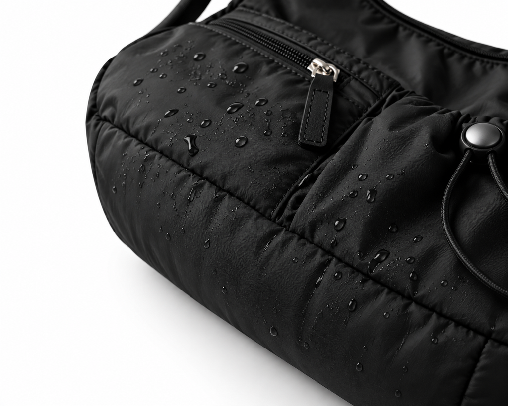 Mobsterzs Waterproof Nylon Crossbody Tote Bag (Black)