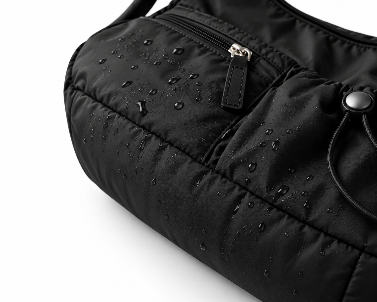 Mobsterzs Waterproof Nylon Crossbody Tote Bag (Black)