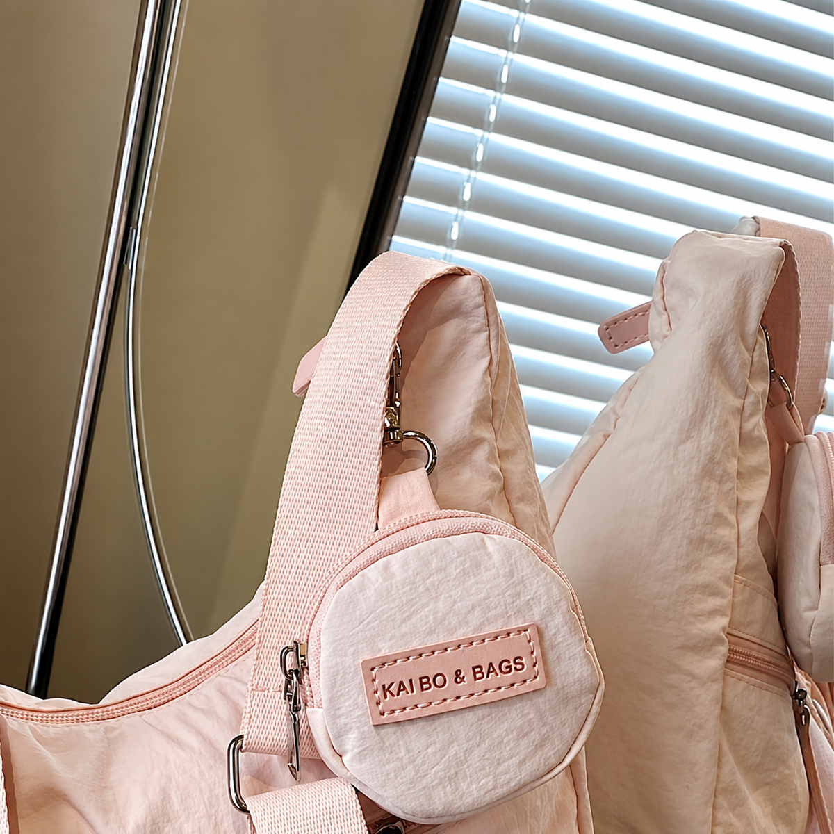 Mobsterzs Waterproof Nylon Crossbody Tote Bag (Pink)