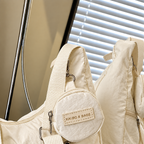 Mobsterzs Waterproof Nylon Crossbody Tote Bag (Off-White)
