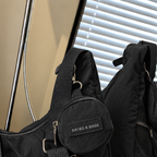 Mobsterzs Waterproof Nylon Crossbody Tote Bag (Black)