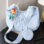 Mobsterzs Waterproof Nylon Crossbody Tote Bag (Blue)
