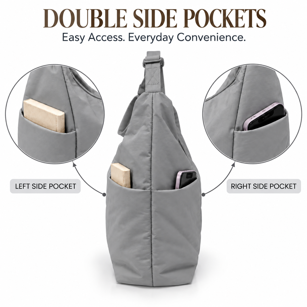 Hobo Bag (Ash Grey)