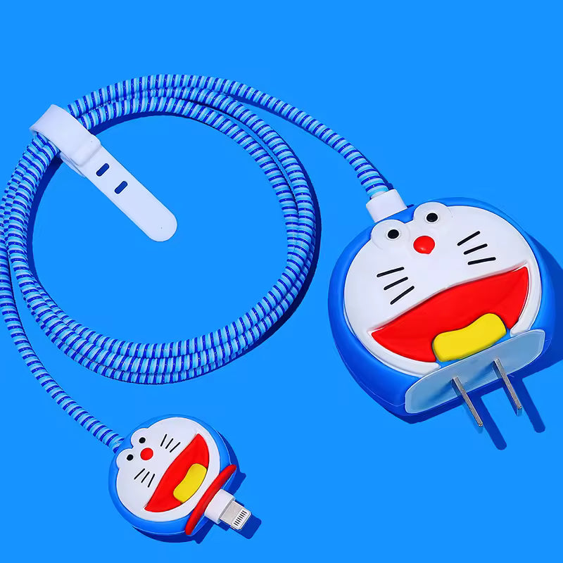Doraemon-themed Charger & Cable Protective Case