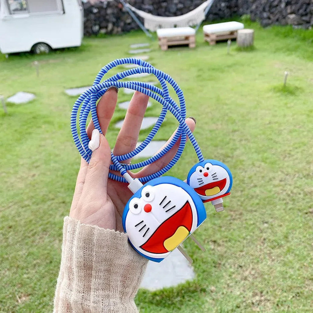 Doraemon-themed Charger & Cable Protective Case