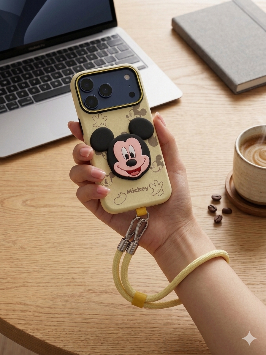3D Mickey Case with Wrist Lanyard