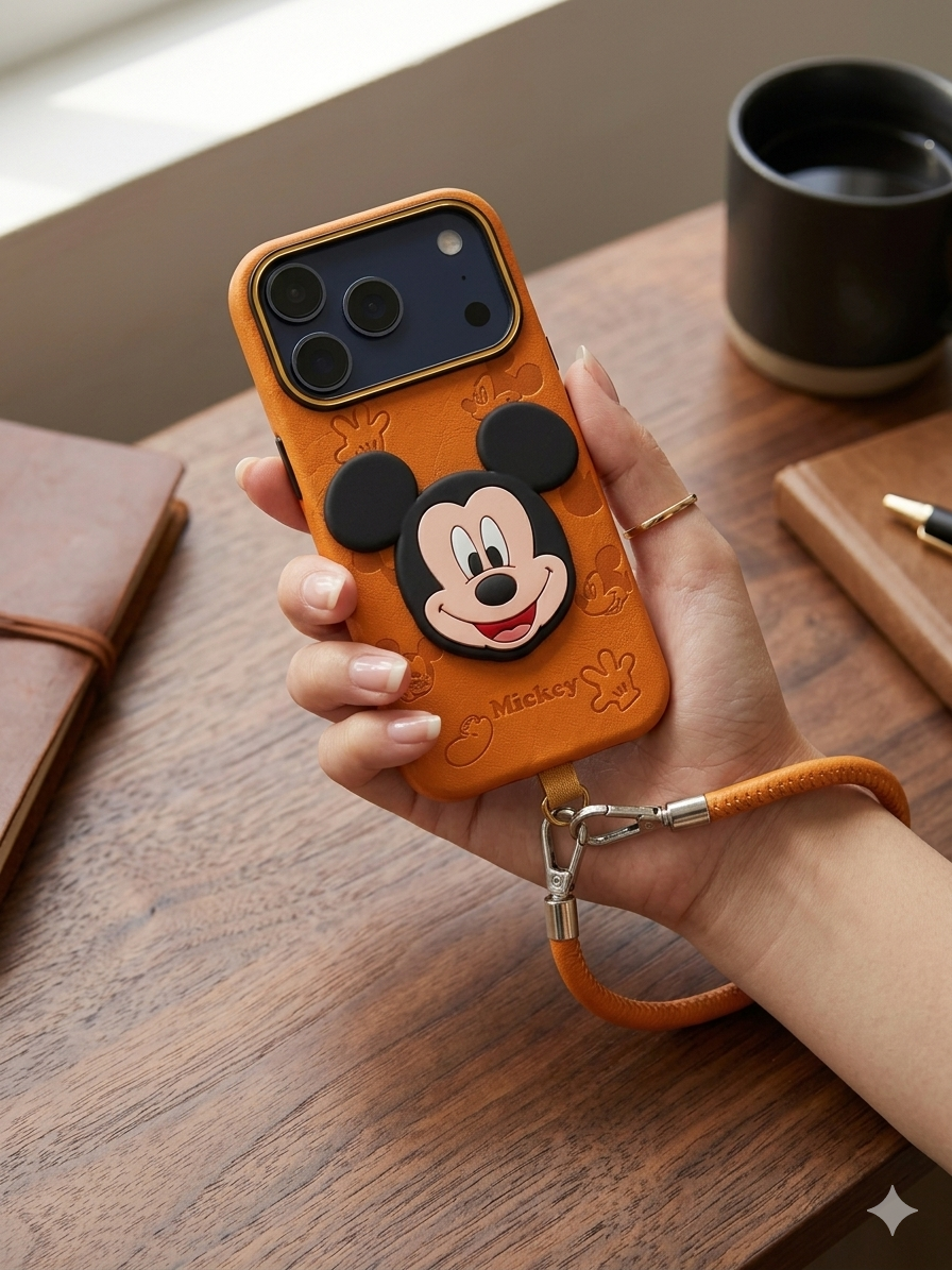 3D Mickey Case with Wrist Lanyard