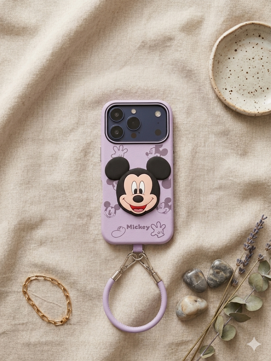 3D Mickey Case with Wrist Lanyard