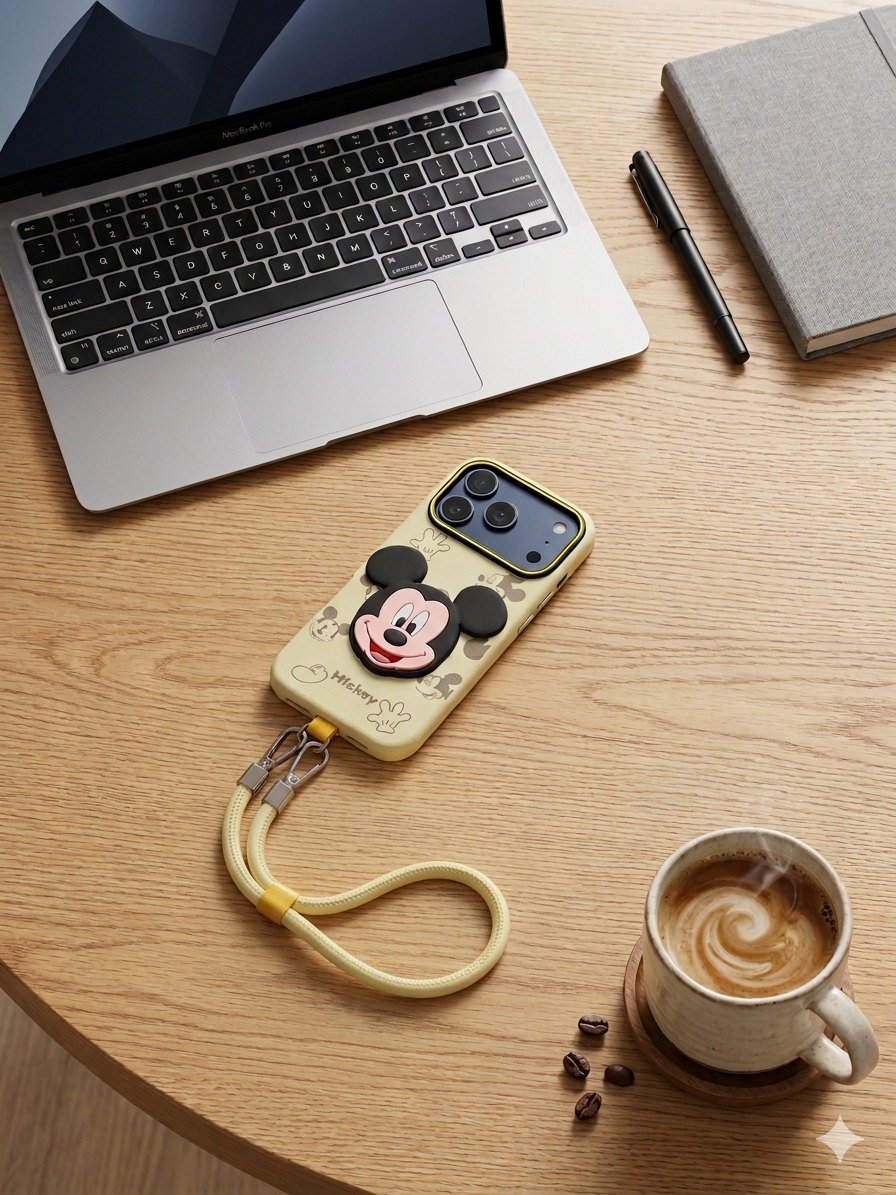 3D Mickey Case with Wrist Lanyard
