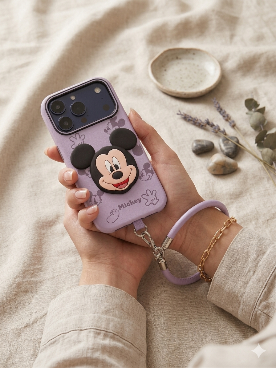 3D Mickey Case with Wrist Lanyard