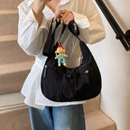 Mobsterzs Waterproof Nylon Crossbody Tote Bag (Black)