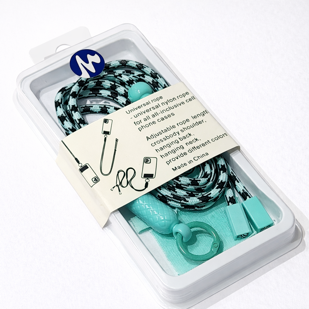 Mint Green & Black Crossbody Phone Lanyard