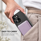 Premium Magnetic Leather Card Holder | N52 Magnet & RFID Block - Lavendar
