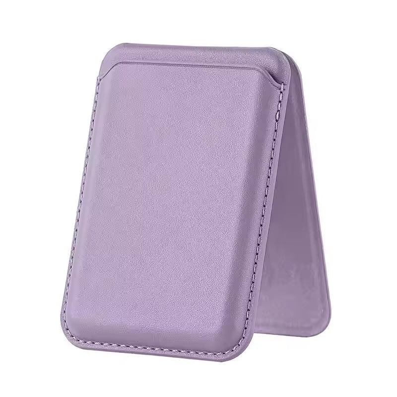 Premium Magnetic Leather Card Holder | N52 Magnet & RFID Block - Lavendar