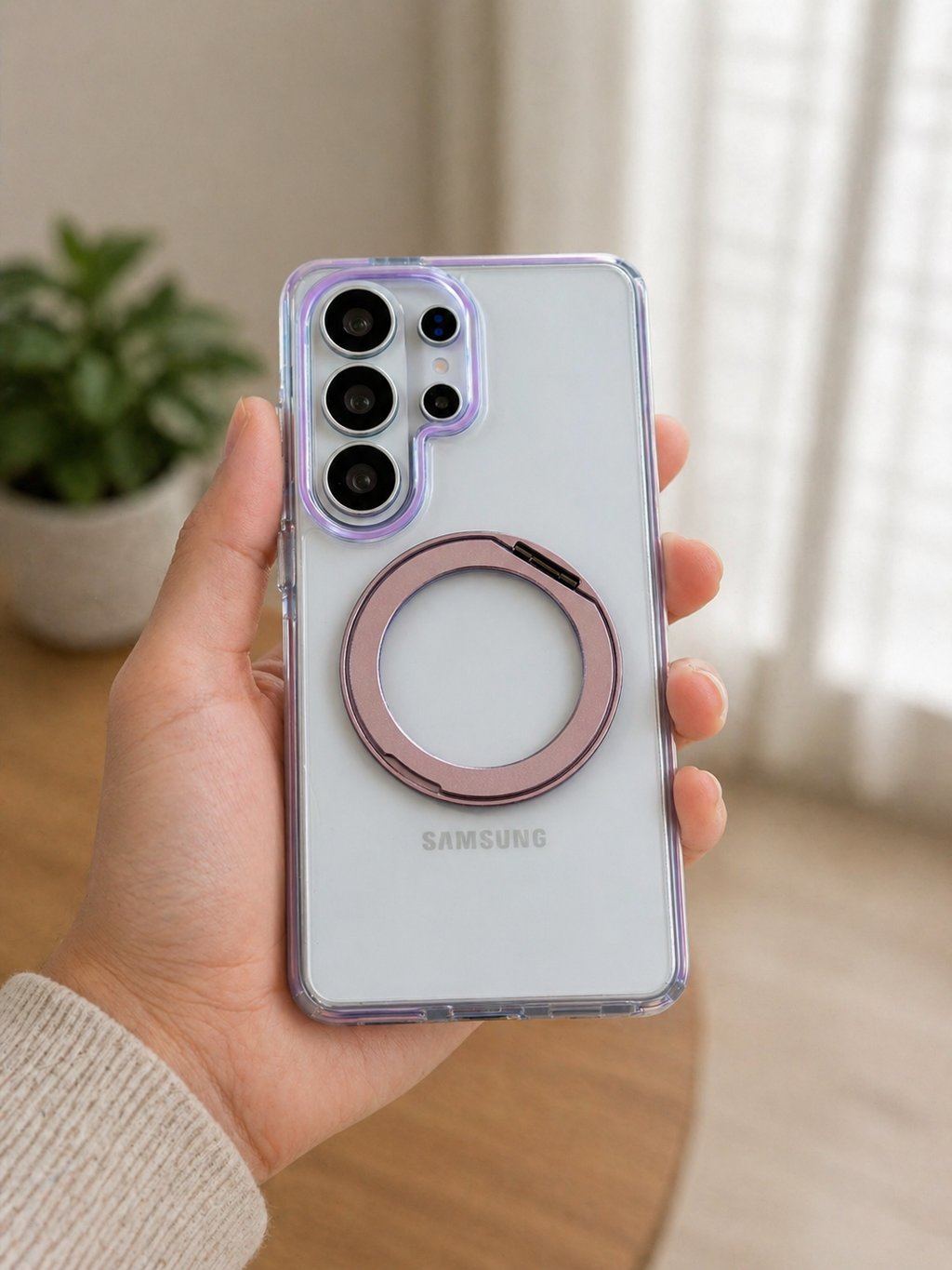 Samsung Magsafe 360 Rotating HaloGrip Clear Case