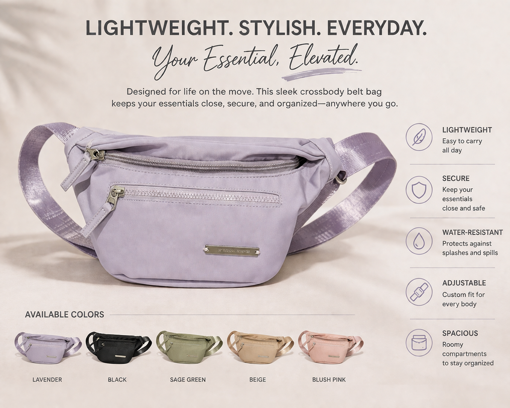 Drift Crossbody Fanny Bag (Lilac)