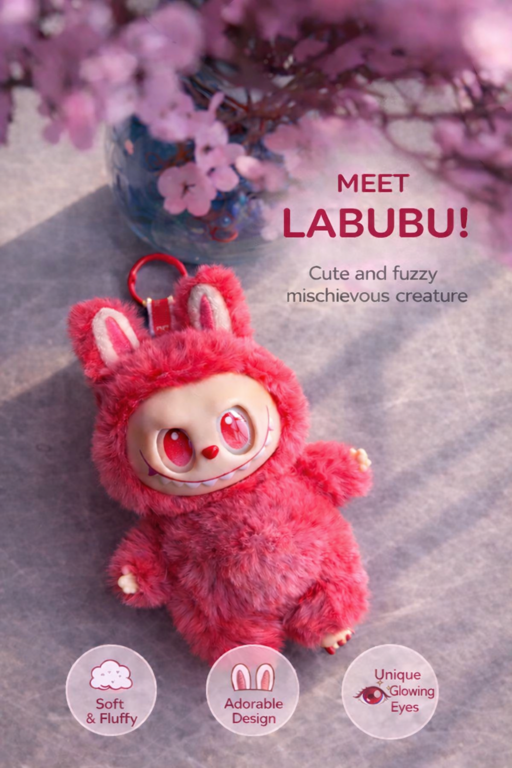 Labubu Plush Cherry Red Doll