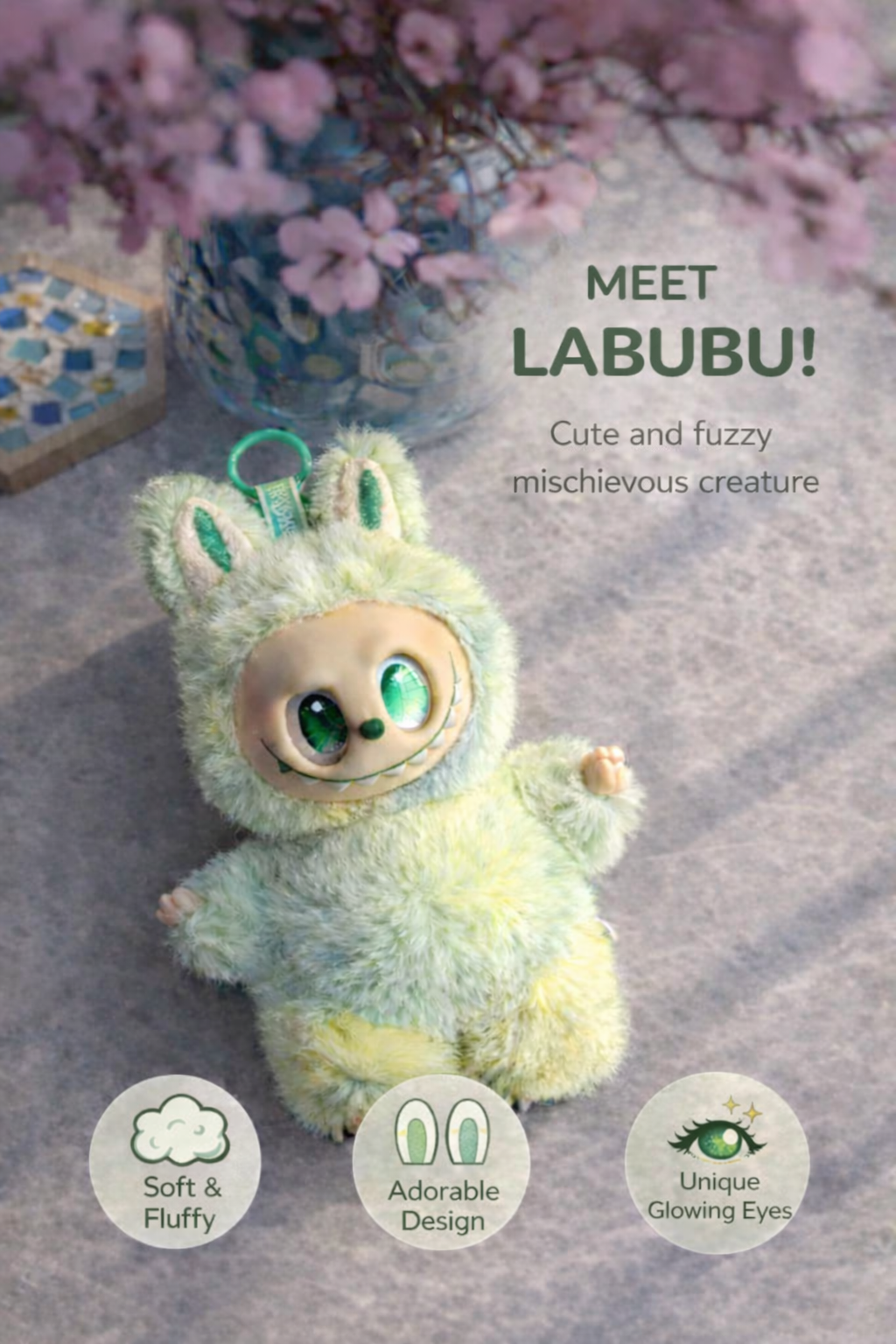 Labubu Plush Mint Green Doll