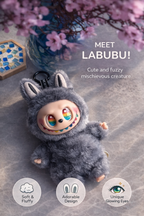 Labubu Plush Smoky Grey Doll