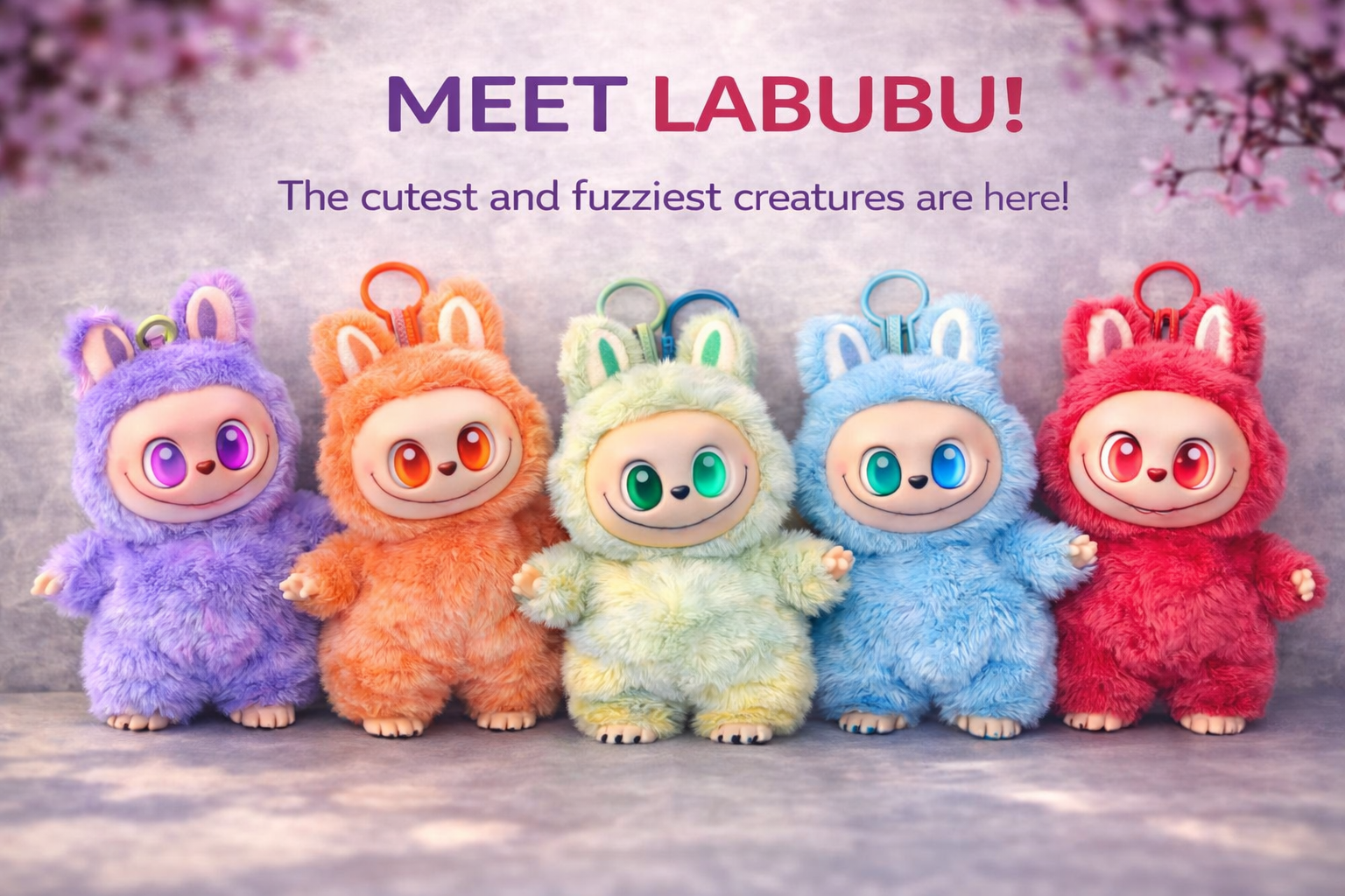 Labubu Plush Smoky Grey Doll