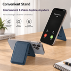 Premium Magnetic Leather Card Holder | N52 Magnet & RFID Block - Navy