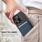 Premium Magnetic Leather Card Holder | N52 Magnet & RFID Block - Navy