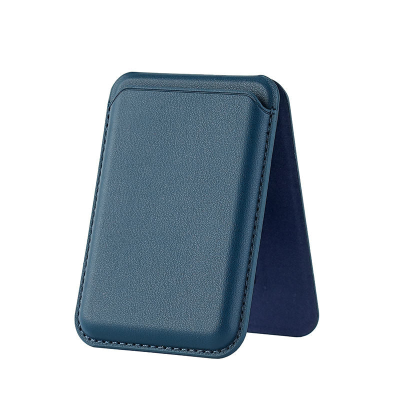 Premium Magnetic Leather Card Holder | N52 Magnet & RFID Block - Navy