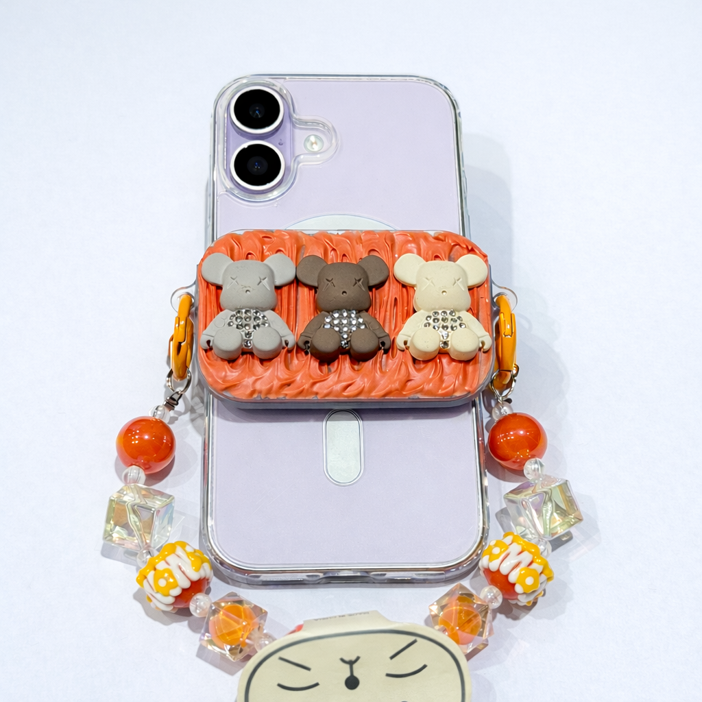 Orange Bears Charm