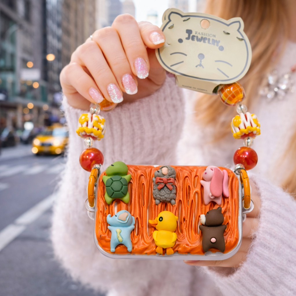Orange Cute Animals Charm