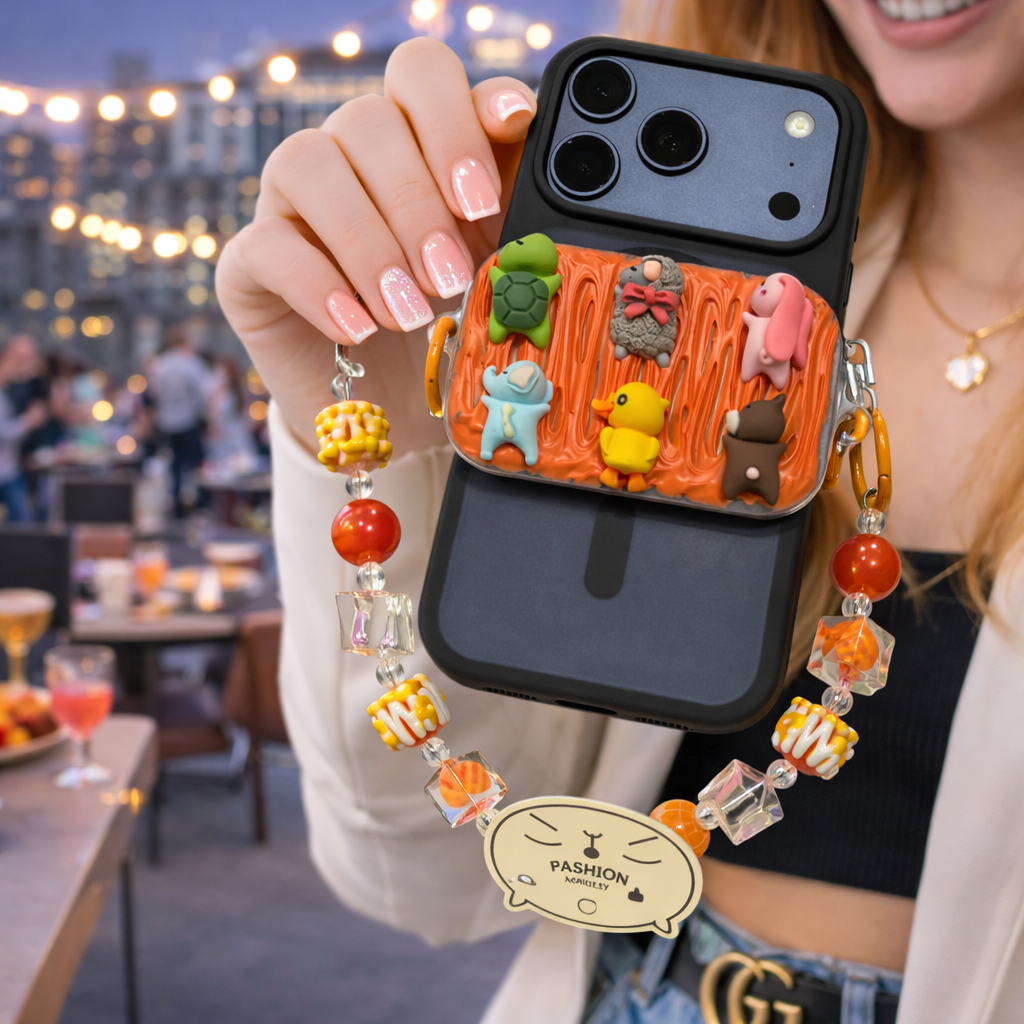 Orange Cute Animals Charm