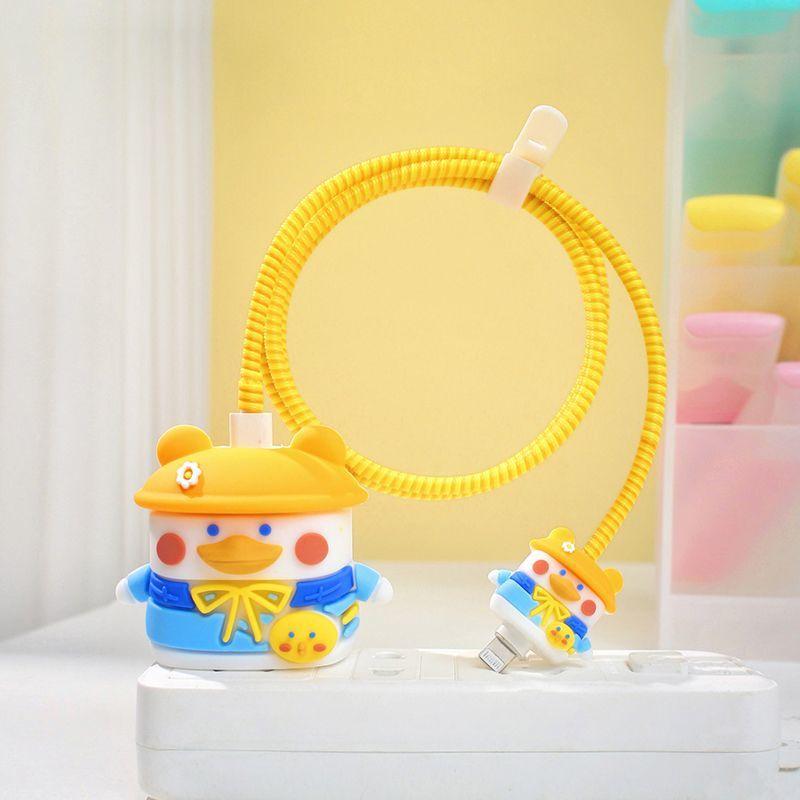 Orange Ducki Charger & Cable Protective Case