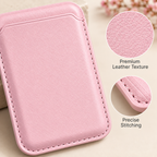 Premium Magnetic Leather Card Holder | N52 Magnet & RFID Block - Pink