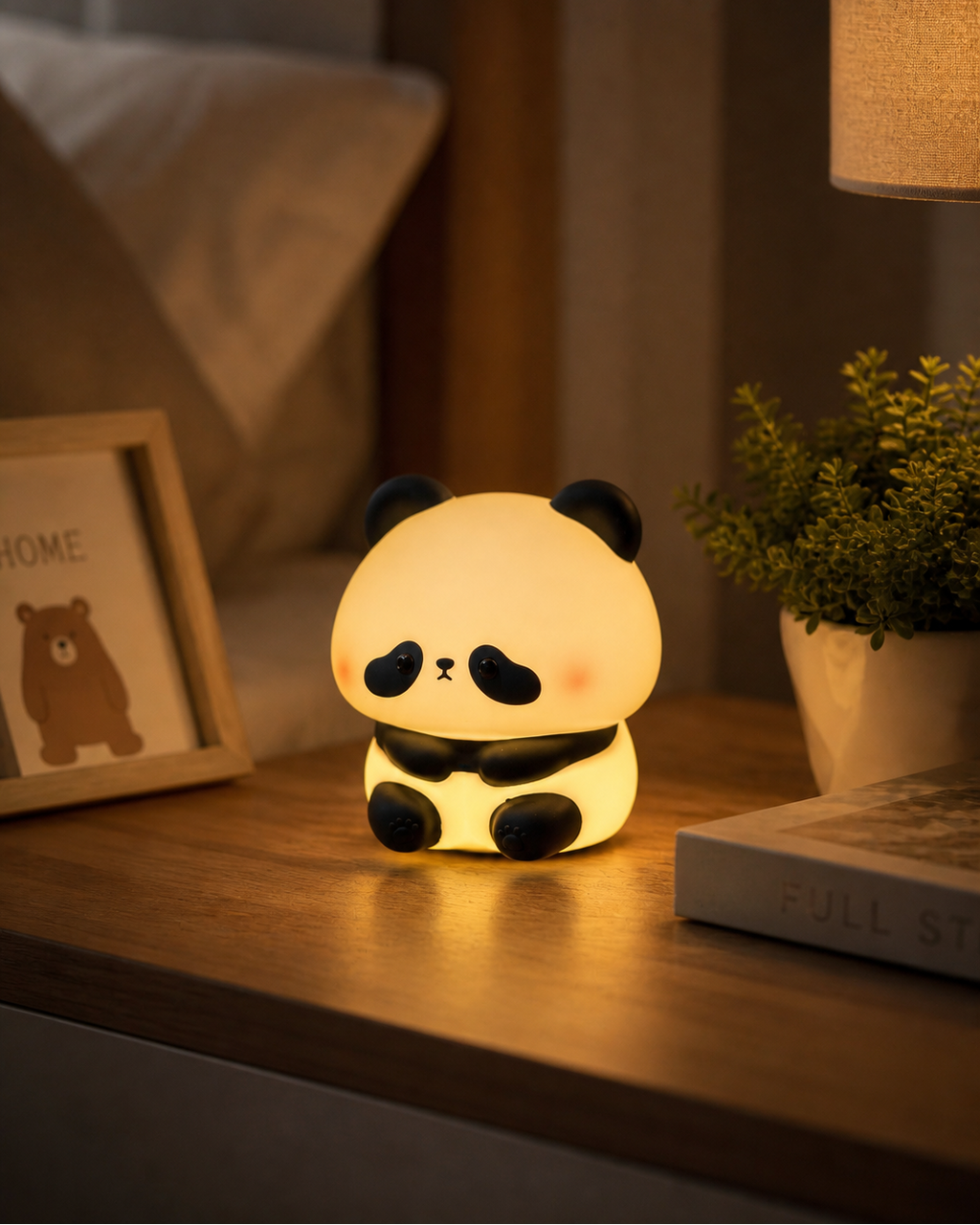 Cute Panda Rechargeable Silicone LED Night Light | Touch Lamp